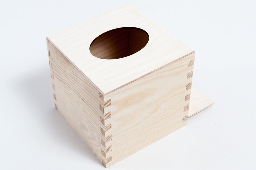 5 PCS Wooden Tissue Box Cover, Square, Wood, Plain/ART CRAFT DECOUPAGE/BEST PRICE FROM WOODENLAND