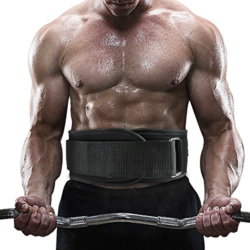 JGOO Nylon EVA Weight Lifting Belt 5" Inch Padded Velcro Back & Core