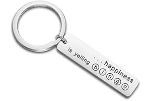 FEELMEM Bingo Key Chain Bingo Gambler Gift Happiness is Yelling Bingo Gambling Keychain Bingo Player Casino Lover Gift