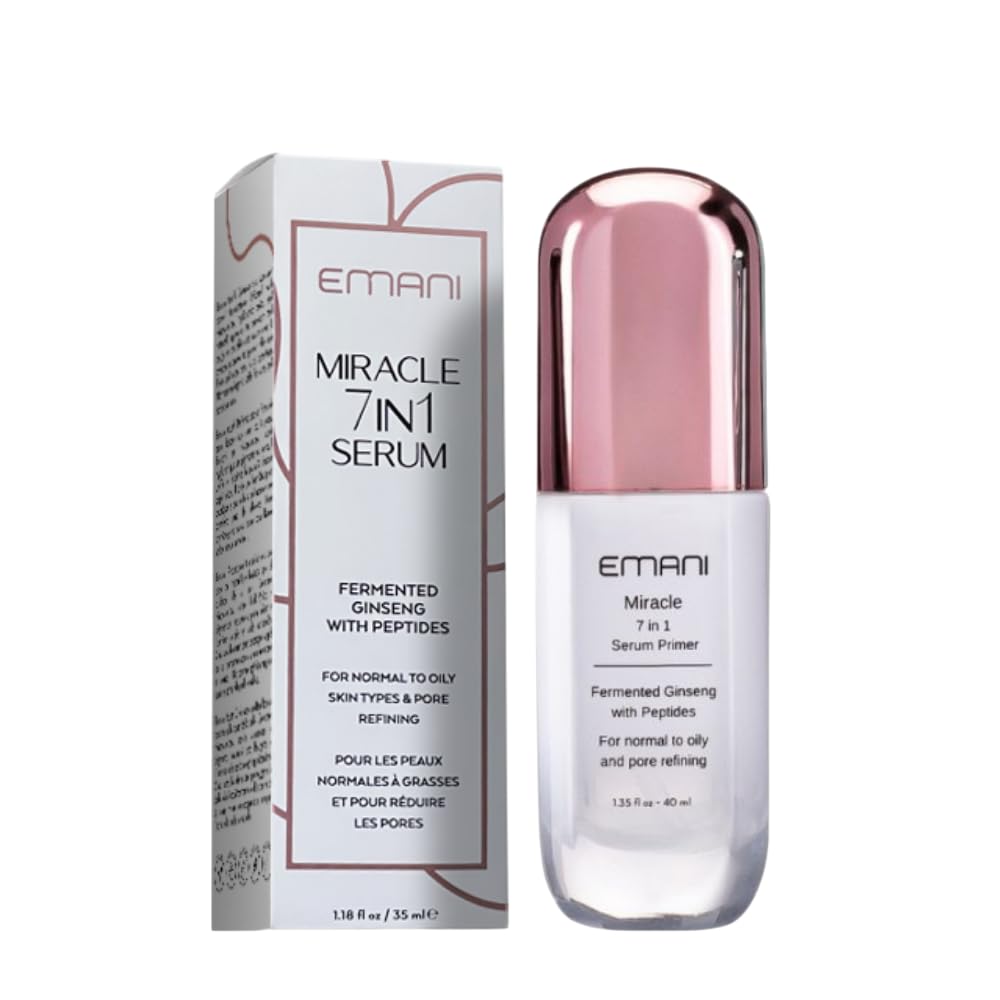 Emani Miracle Primer for smooth and soft skin, balances oily t-zone alone or under make up, Hypoallergenic and Vegan 35ml