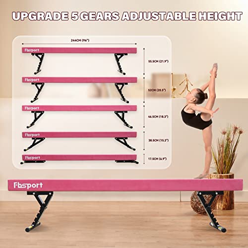FBSPORT Adjustable Balance Beam High and Low Floor Beam Gymnastics