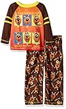 Scooby Doo Boys' Little 2-pc Pajama Set, Long Sleeve Top with Pant, Brown, 2T