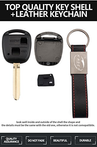 KASER Sleutel Shell Afstandsbediening voor Toyota Yaris Rav4 Corolla Celica Aygo TOY43 blade met rubberen knop… - Afbeelding 4