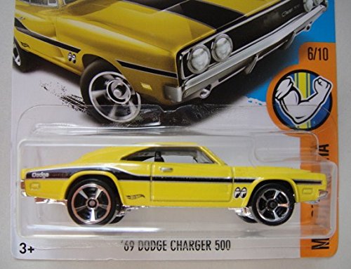 Hot Wheels 2017 Muscle Mania '69 Dodge Charger 500 95/365, Yellow