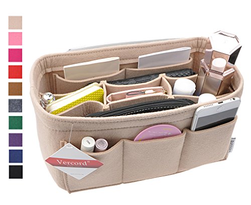 Women s purse organzier sturdy felt handbag liner insert bag beig…