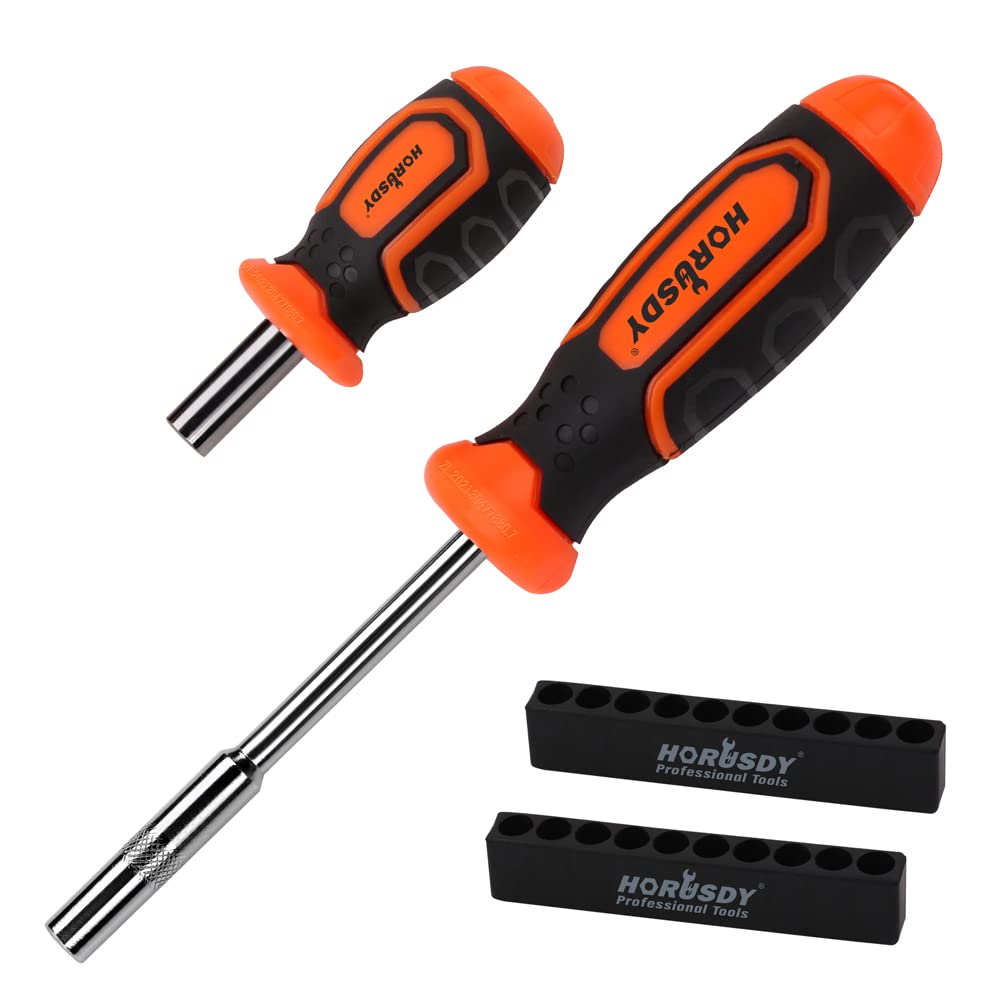 Photo 1 of HORUSDY 2-Piece 1/4" Bit Driver Magnetic Screwdriver Bit Holder, 190mm and 90mm Long, Screwdriver Handle for Magnet Tip