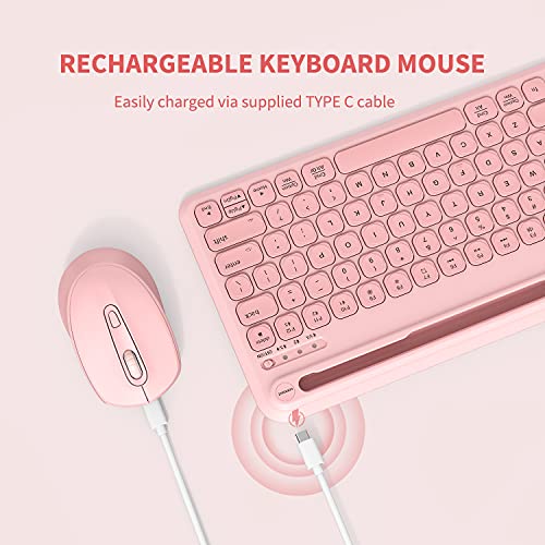 Backlit Bluetooth Keyboard and Mouse, Multi Device Compact Wireless