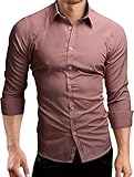 Grin&Bear Slim Fit men's striped shirt dress shirt, red-white, M, SH553