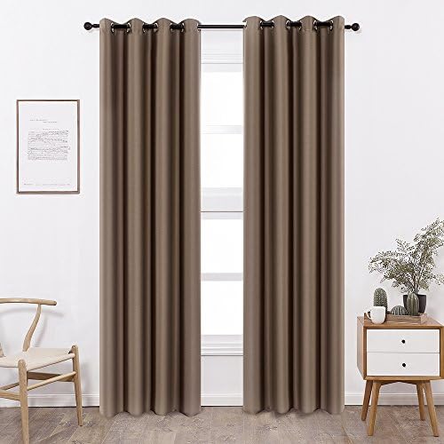 Shade Insulation Curtain For Bedroom Living Room Balcony Curtain,Chestnut,52x95-inch,1 Panel