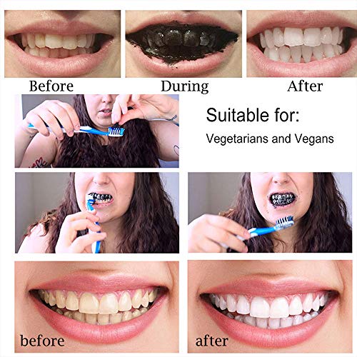 Aotto Activated Charcoal Natural Teeth Whitener Teeth Whitening Charcoal Powder Proven No Hurt on Enamel with Bamboo Brush - Thumbnail 3