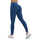 baleaf Workout Leggings for Women with Pockets Drawstring Tummy Control Scrunch Butt 7/8 Ankle Petite Yoga Pants Running