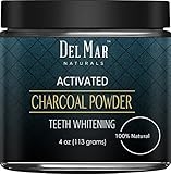 Del Mar Naturals Activated Charcoal Teeth Whitening Activated Charcoal Powder, Natural Teeth Whitener - 4 oz,