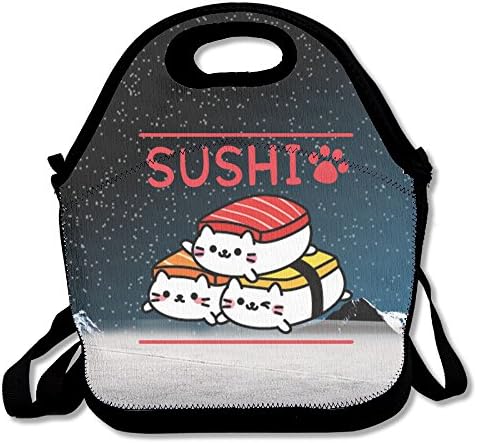Sleepin Sushi Cute Design Waterproof Neoprene Lunch Tote Cooler Bag Lunch Box