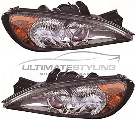 Ultimate Styling Electric Adjustment Halogen Headlights/Headlamps Without Load Level Motor Drivers & Passenger Side Internal Colour (Bezel) As Pictured