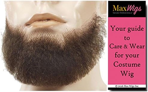 5 Point Discount Goatee Color BLONDE - Lacey Wigs Beard Synthetic Lace Backed Hand Made Fake Facial Bundle with MaxWigs Costume Wig Care Guide