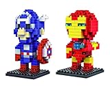 LOZ Diamond Blocks Marvel Heroes Iron Man and Captain America 2 Pcs Set by LOZBlock