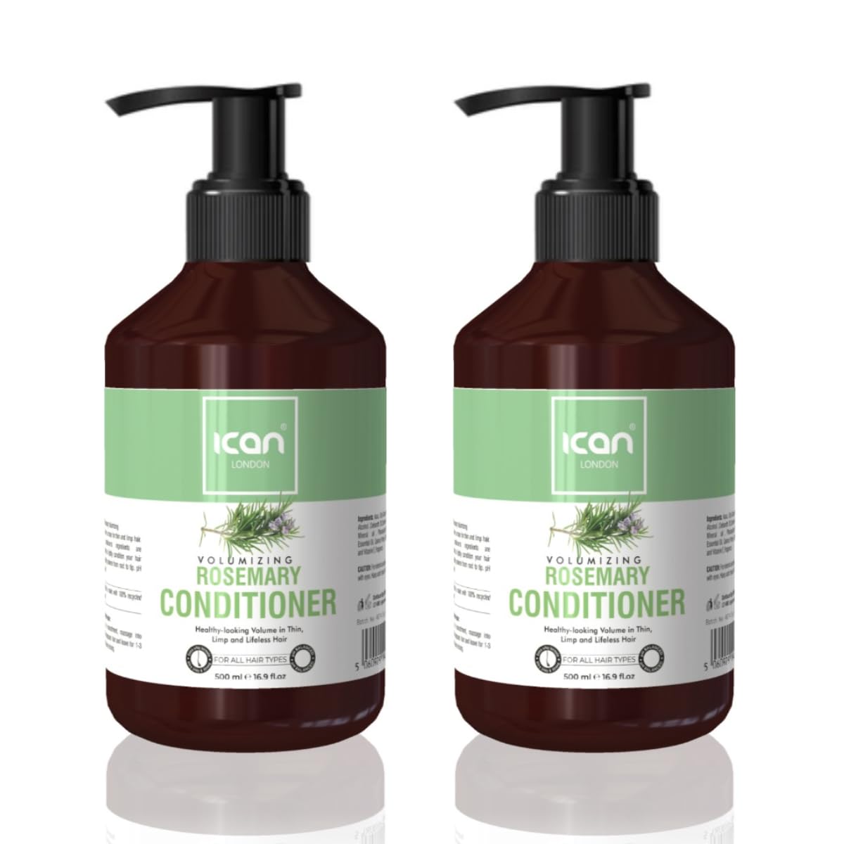 ICan London Rosemary Volumizing Damaged Hair Conditioner, 500ml, Pack of 2