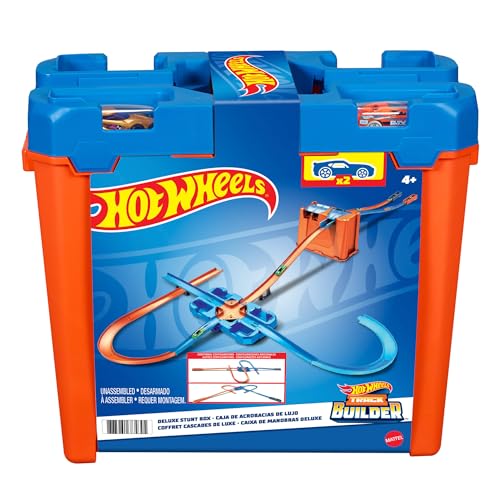 Hot Wheels Track Builder Deluxe Stunt Box e Macchinina in Scala 1:64