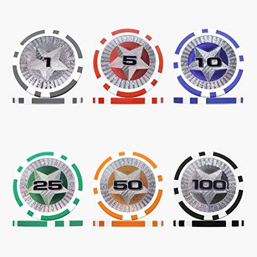 KAILE Poker Chips Set Heavy Duty 13 Gram Chips Texas Holdem Cards Game Blackjack Gambling Chips with Aluminum Case (300 pcs) - Thumbnail 2
