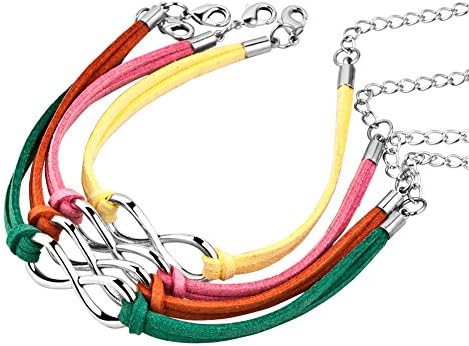 Heart of Charms Multi-Color Rope Bracelets Infinity Love Bracelets Infinity Symbol Charms Cuff Bracelet