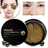 Collagen Eye Mask, Black Pearl Collagen Eye Pads Eye Patch, Hydrogel Eye Patch for Relieving Dark Circle Puffiness Treatment Anti Wrinkle Moisturising Sleeping Gel Eye Patch (60 Sheet)