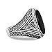 chimoda Mens Rings with Black Onyx Stone in 925 Sterling Silver with Vintage Eastern Motifs Men's Jewelry