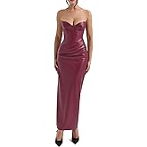 Women's Leather Midi Dress with Asymmetric Back Lacing (Fits Large, Size Down)