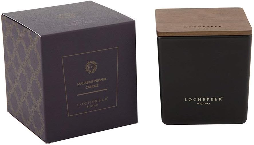 Locherber Malabar Pepper Scented Candle & Canaletto Walnut Lid - 210g