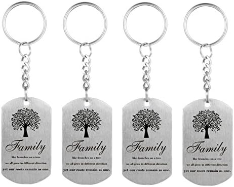 Inspirational Love Birthday Gift to Familys Like Branches On A Tree Stainless Steel Dog Tag Necklace Keychain