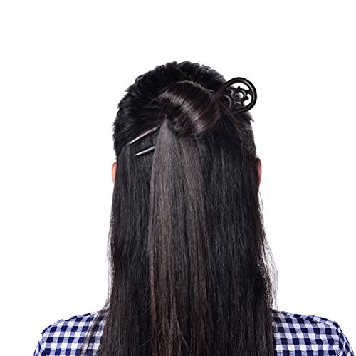1 Pcs Handmade Carved Wood 2-Prong Hair Fork Vintage Style Hair Stick Wooden Hairpin by Team-Management - Thumbnail 5