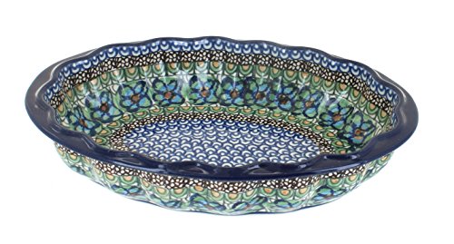 Click Here to See More Images Polish Pottery Mardi Gras Scallop Baking Dish