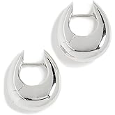 Annika Inez Cigar Band Hoops - Small Silver