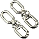 2 PCS Swivel Lobster Claw Clasp, Metal Snap Hooks, Double Opening Key Chain Clip for Bag Car Keychain Making Purse Straps
