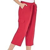 Collections Etc Women's Elastic Waist Cargo Pocket
