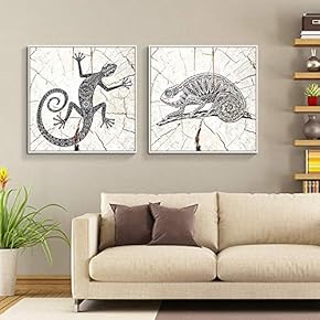 Floating Framed Canvas Wall Art for Living Room, Bedroom Wooden Background Animal Canvas Prints for Home Decoration Ready to Hang - 16"x16"x2 Panels