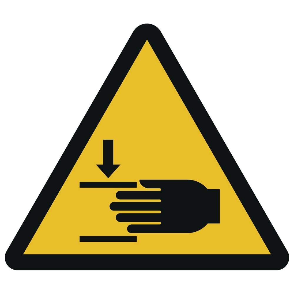 Prolac Warning Stickers W024 Warning against Hand Injuries Pack of 100 Side Length 25 mm