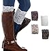 FAYBOX Women Lace Floral Boot Cuffs Leg Warmer Socks Pack of 4 PUR