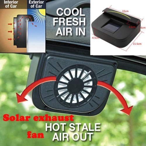 image for LuccLukk Solar Sun Power Car Auto Fan Air Vehicle Vent Cool Cooler Ven