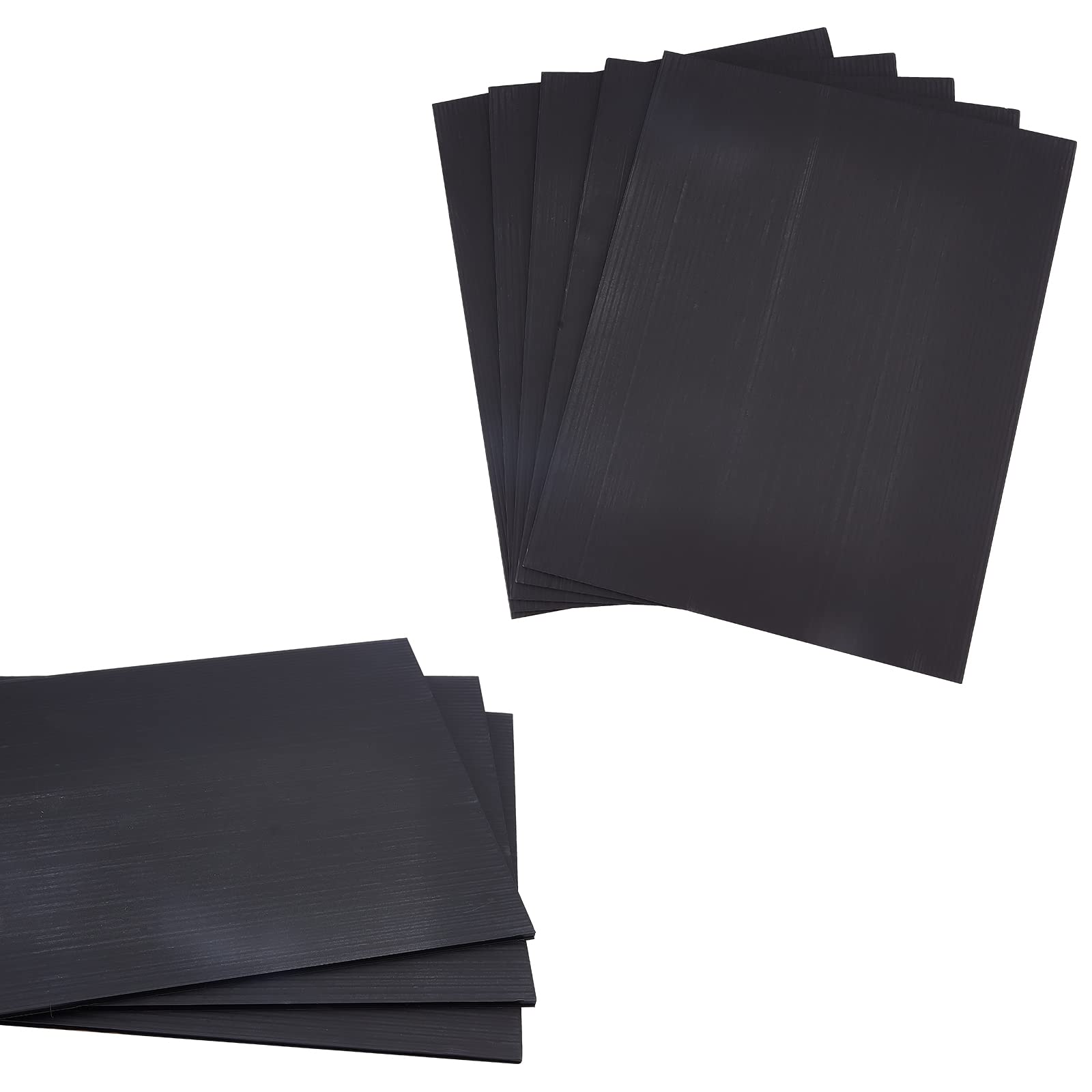 AHANDMAKER 4mm Corrugated Plastic Sheet, 8 Sheets 220x280mm Black Correx Sheets Waterproof Corrugated Sign Board Heavy Duty Plastic Fluted Sheets for Advertising Board Craft Packaging