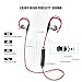 HOCO EBP03 Sport Wireless Bluetooth 4.1 In-Ear Headphone - Noise Cancelling Stereo Sound Quality Earphone&Headsets,Ergonomic Earhook Design With Volume Button Control & Microphone,Soft Earbuds (Red)