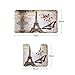 Amagical 3 Piece Paris Tower Print Shower Curtain Set Bath Mat Set,Bath Mat U Shape Mat and Bathtub Shower Curtains with 12 Hooks