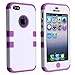 MYBAT IPHONE5HPCTUFFSO009NP Premium TUFF Case for iPhone 5 - 1 Pack - Retail Packaging - Ivory White/Electric Purple