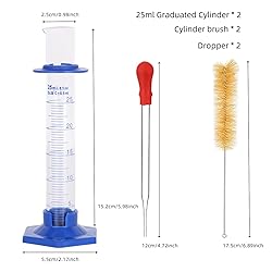 2 Pcs 25ml Graduated Cylinder, Plastic Hexagonal