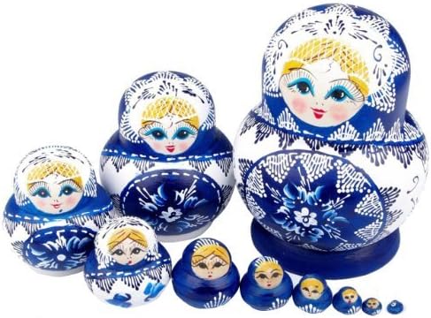 NuoYa005 Limited Edition Popular Set of 10pc Russian Nesting Dolls Russian Matryoshka