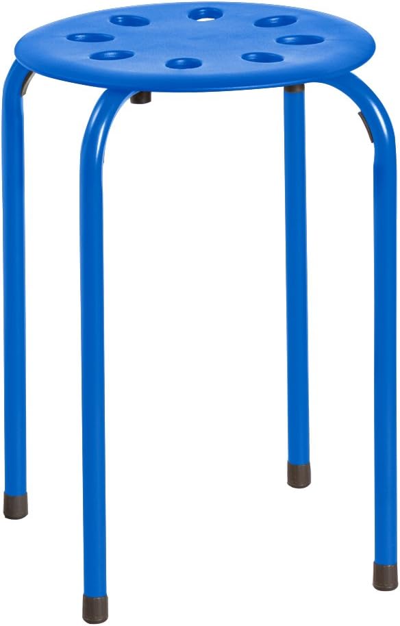 Norwood Commercial Furniture - NOR-1101AC-SO - Assorted Color Stacking Stools - Stackable Stools for Kids and Adults - Flexible Seating for Home, Office, Classrooms - Plastic/Metal 17.75" (Pack of 5): Kitchen & Dining
