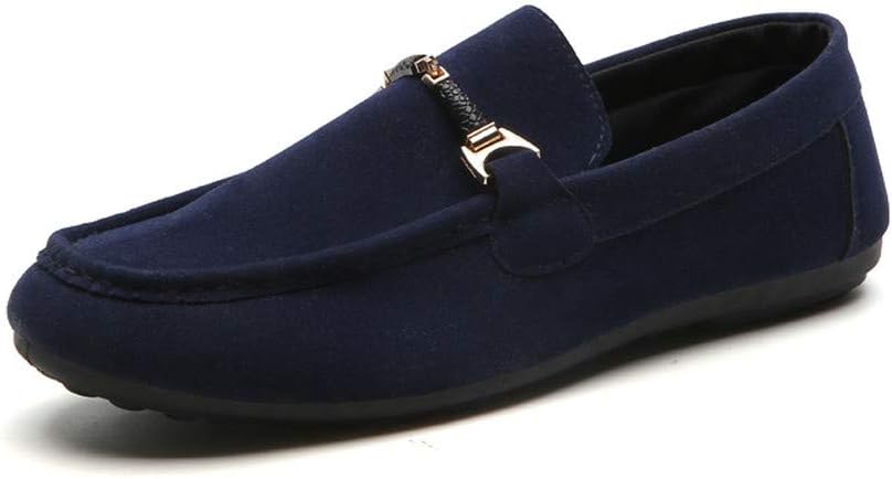 Lucky Exclusive Mens Smooth Faux Leather Casual Driving Shoe with Buckle, Comfortable Easy Slip-On Moccasin