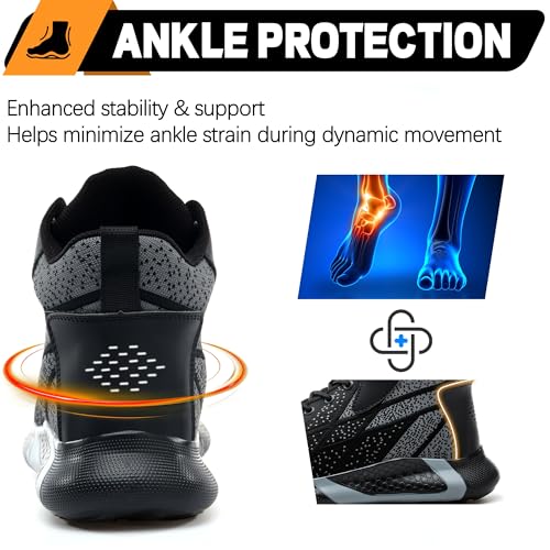 PAQOZKC Botas de Seguridad para Hombre Mujer Ligeras Botas de Trabajo con Punta de Acero Comodas Zapatos de Seguridad Caña Alta 35-48 EU