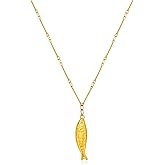 NKTDWO Beach Charm Necklaces Gold Silver Fish Drop Necklace for Women Dainty Beach Jewelry