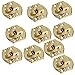 RDEXP 21 x 20mm Yellow Mini Antique Decor Jewelry Trinket Wooden Box Hasp Clasps Latch Set Of 10