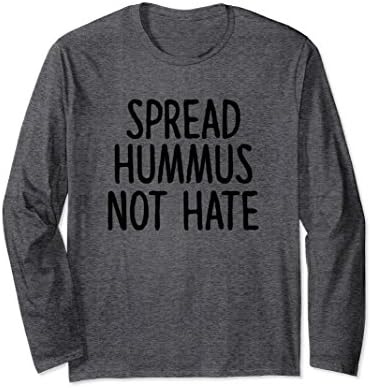 Unisex Spread Hummus Not Hate - Hummus Vegan Long Sleeve Shirt Large Dark Heather